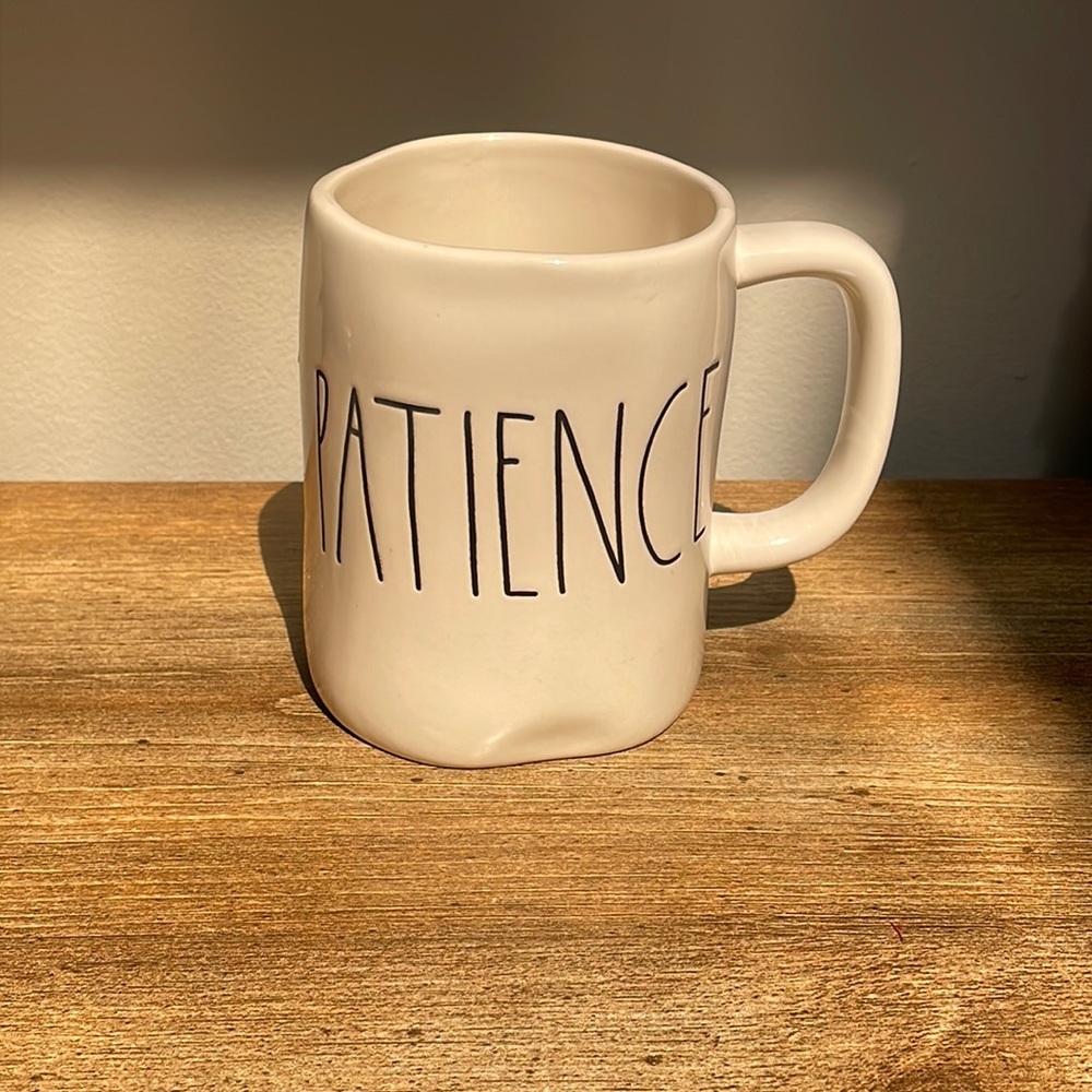 Rae Dunn Mug “Patience” like new